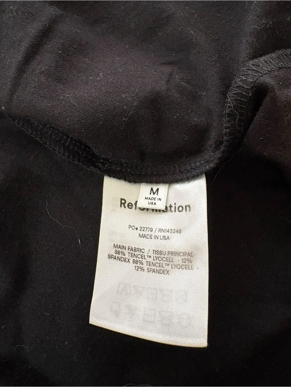 Reformation Rylan Twist Front Ruched Slit Skirt Black Medium